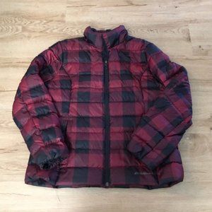 Eddie Bauer XL Down Coat Womens Buffalo Plaid red